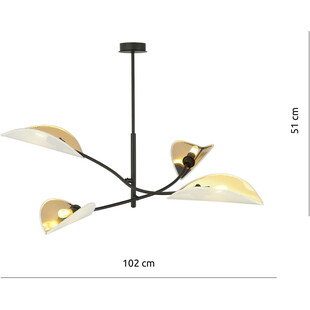 Lampa Sufitowa Lotus IV - Biało-Złota Emibig | Sklep z Lampami