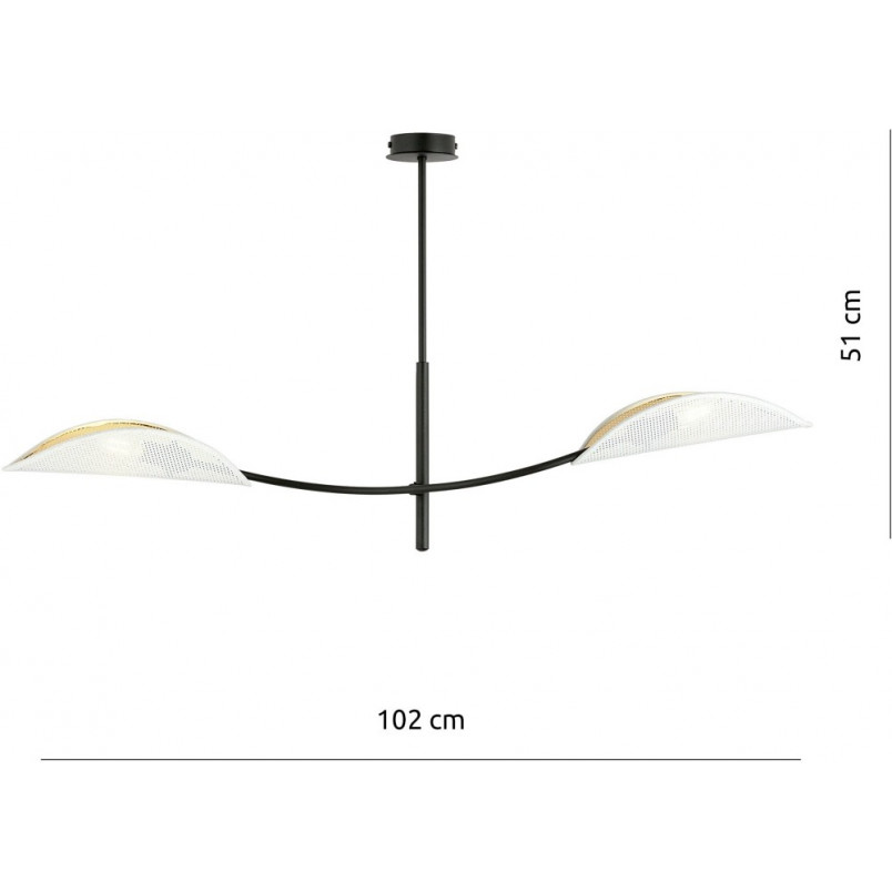 Lampa Sufitowa Lotus II | Biało-Złota Emibig | Sklep z Lampami