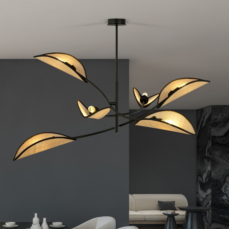 Lampa Sufitowa Lotus VI Rattan - Emibig | Boho Design