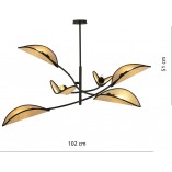 Lampa Sufitowa Lotus VI Rattan - Emibig | Boho Design