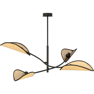 Lampa sufitowa designerska Lotus IV 102cm rattanowa Emibig