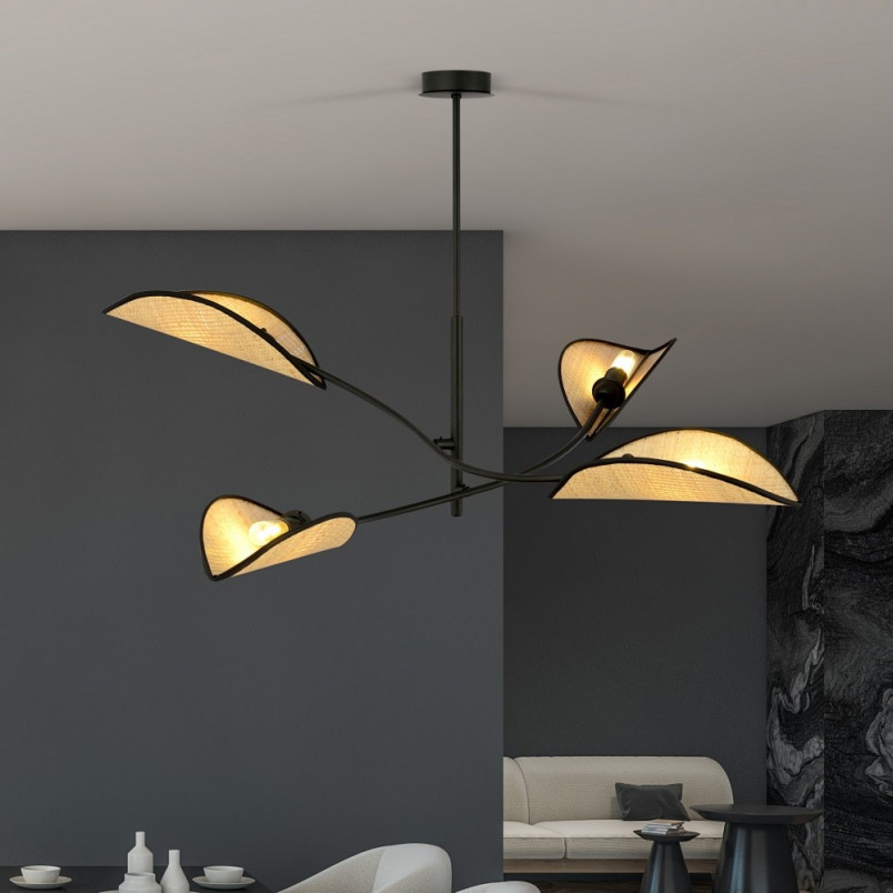 Lampa Sufitowa Lotus IV Rattanowa | Emibig - Boho Styl