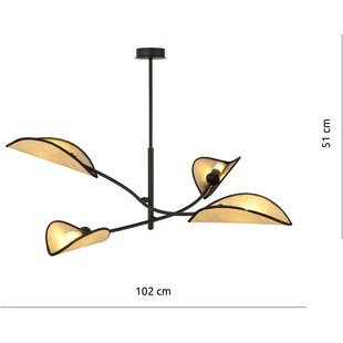 Lampa Sufitowa Lotus IV Rattanowa | Emibig - Boho Styl