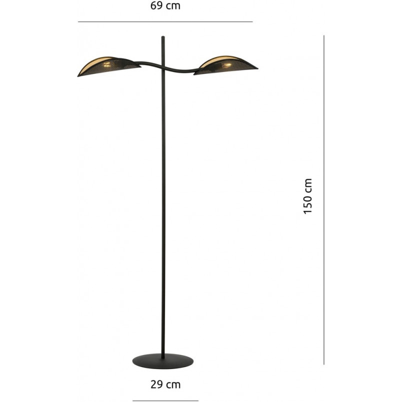 Lampa podłogowa Lotus czarno-złota | Emibig - Design i Jakość