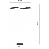 Lampa podłogowa Lotus czarno-złota | Emibig - Design i Jakość