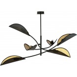 Lampa sufitowa Lotus VI czarno-złota Emibig | Design i styl