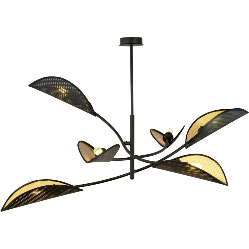 Lampa sufitowa Lotus VI czarno-złota Emibig | Design i styl