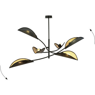 Lampa sufitowa Lotus VI czarno-złota Emibig | Design i styl
