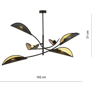 Lampa sufitowa Lotus VI czarno-złota Emibig | Design i styl