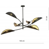 Lampa sufitowa Lotus VI czarno-złota Emibig | Design i styl