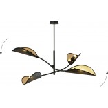 Lampa sufitowa Lotus IV | Czarno-złota | Emibig