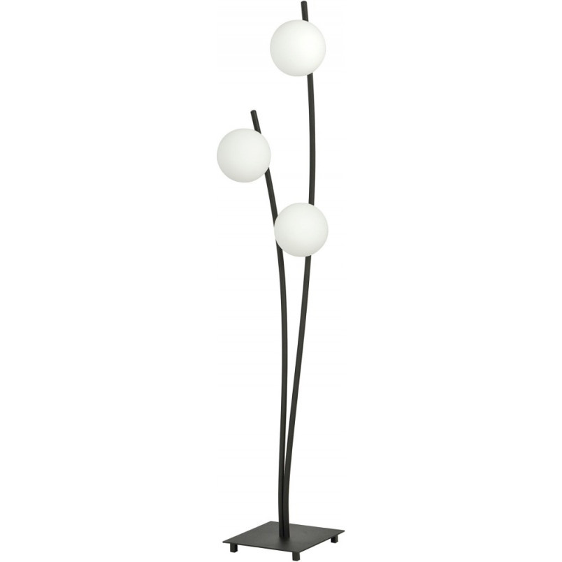 Lampa podłogowa Hunter III - szklane kule biało-czarna | Emibig