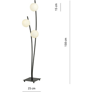 Lampa podłogowa Hunter III - szklane kule biało-czarna | Emibig
