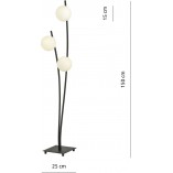 Lampa podłogowa Hunter III - szklane kule biało-czarna | Emibig