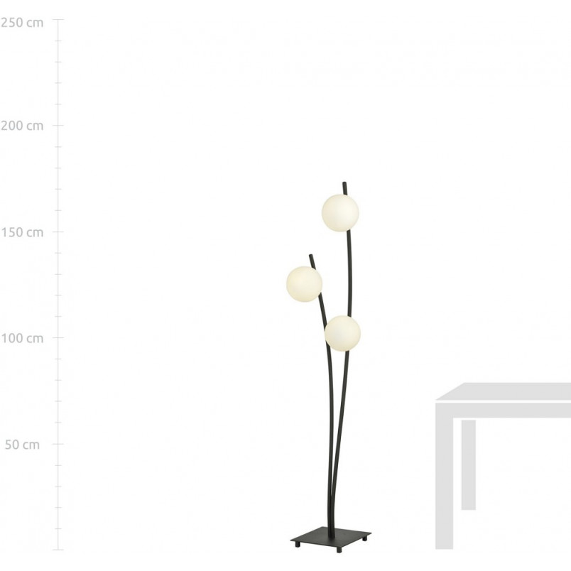 Lampa podłogowa Hunter III - szklane kule biało-czarna | Emibig