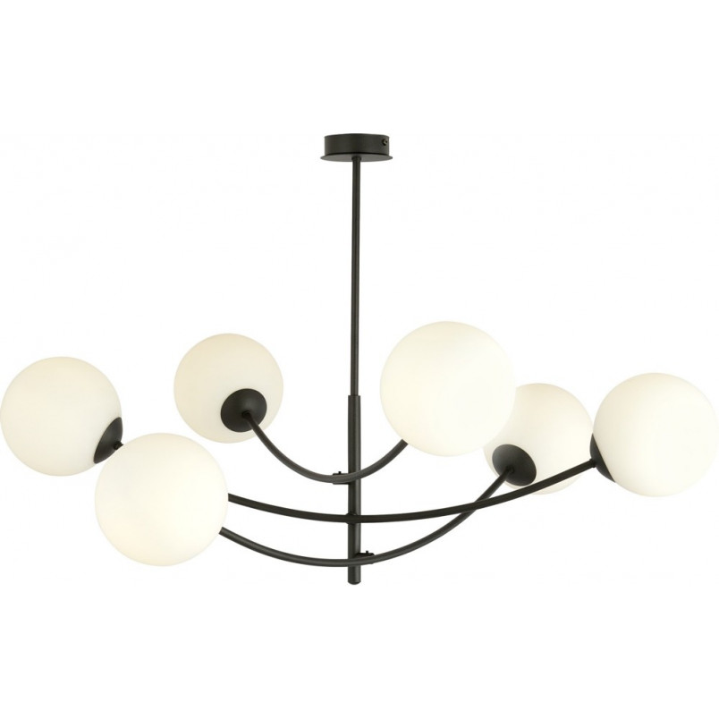 Lampa Sufitowa Hunter VI - Szklane Kule, Biało-Czarna | Emibig