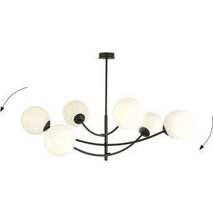Lampa Sufitowa Hunter VI - Szklane Kule, Biało-Czarna | Emibig