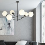 Lampa Sufitowa Hunter VI - Szklane Kule, Biało-Czarna | Emibig