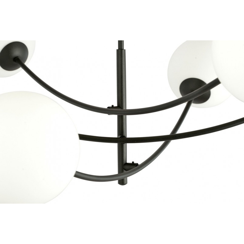 Lampa Sufitowa Hunter VI - Szklane Kule, Biało-Czarna | Emibig