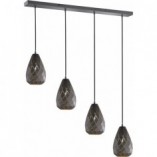 Lampa wisząca Onyx antracyt Trio - 4 punkty, ażurowe wzornictwo