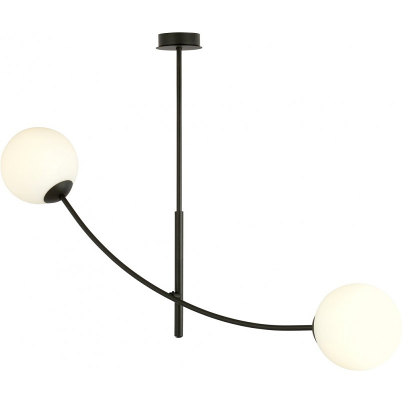 Lampa sufitowa Hunter II - szklane kule biało-czarna | Emibig