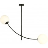 Lampa sufitowa Hunter II - szklane kule biało-czarna | Emibig