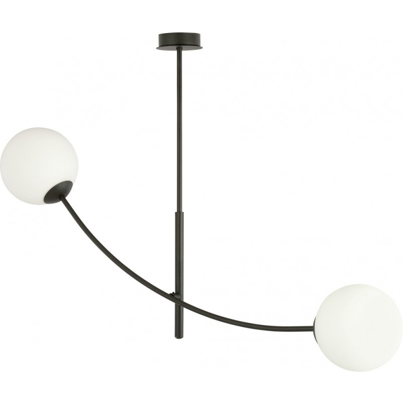 Lampa sufitowa Hunter II - szklane kule biało-czarna | Emibig
