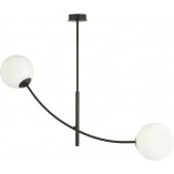 Lampa sufitowa Hunter II - szklane kule biało-czarna | Emibig