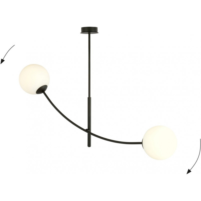 Lampa sufitowa Hunter II - szklane kule biało-czarna | Emibig