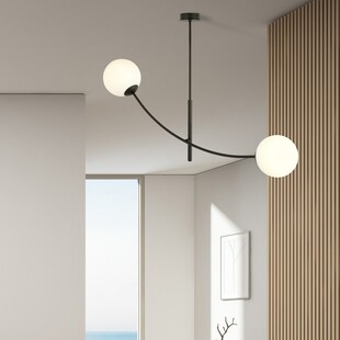 Lampa sufitowa Hunter II - szklane kule biało-czarna | Emibig