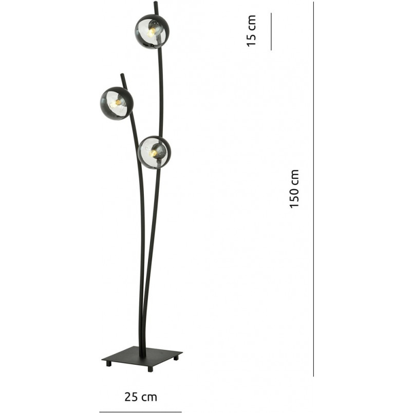 Lampa podłogowa Hunter III | Szkło, E14 | Emibig