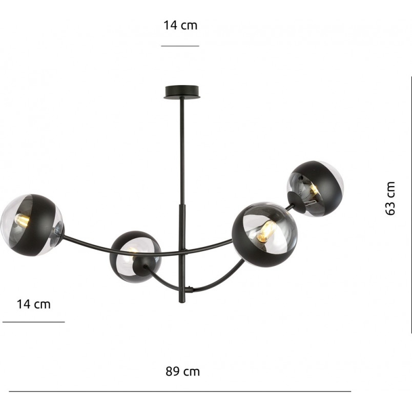 Lampa Sufitowa Hunter IV - Szklane Kule | Emibig