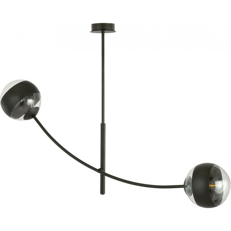 Lampa sufitowa Hunter II Emibig - Szklane kule | Czarno-przezroczysta
