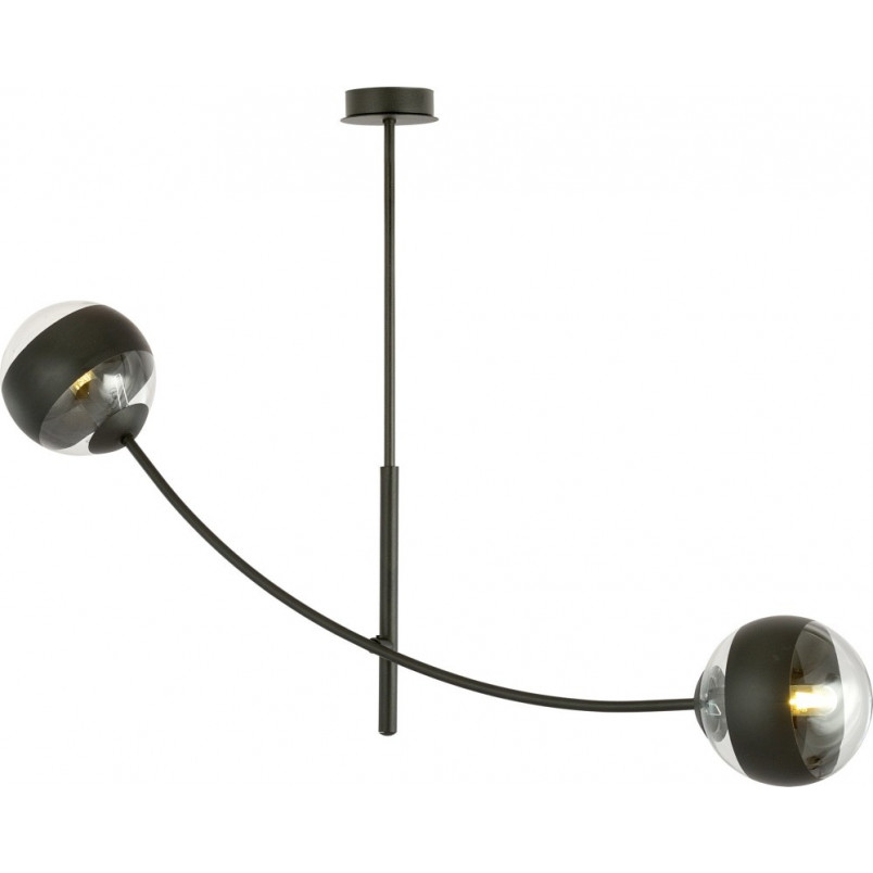 Lampa sufitowa Hunter II Emibig - Szklane kule | Czarno-przezroczysta