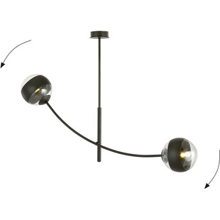 Lampa sufitowa Hunter II Emibig - Szklane kule | Czarno-przezroczysta