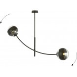 Lampa sufitowa Hunter II Emibig - Szklane kule | Czarno-przezroczysta