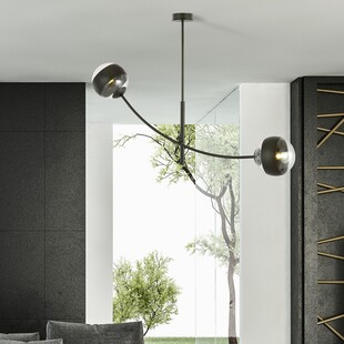Lampa sufitowa Hunter II Emibig - Szklane kule | Czarno-przezroczysta