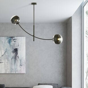 Lampa sufitowa Hunter II Emibig - Szklane kule | Czarno-przezroczysta
