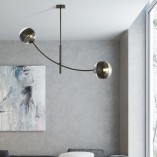 Lampa sufitowa Hunter II Emibig - Szklane kule | Czarno-przezroczysta