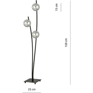 Lampa podłogowa Hunter III szklane kule | Emibig