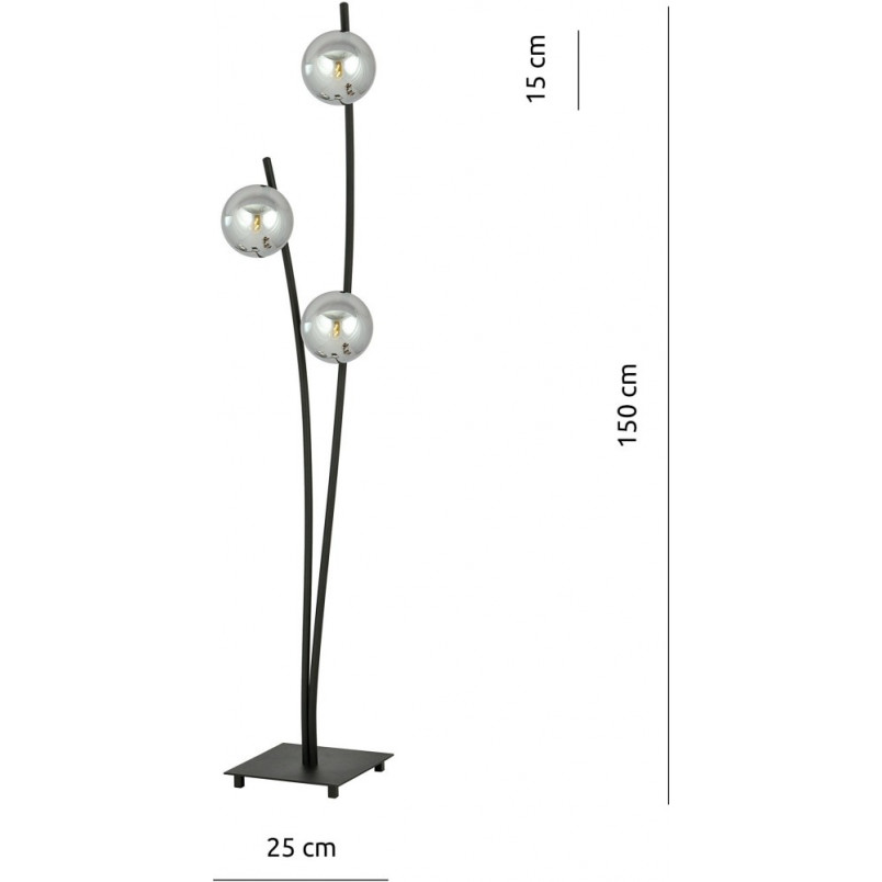 Lampa podłogowa Hunter III szklane kule | Emibig