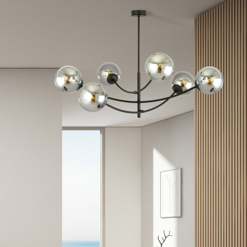Lampa sufitowa Hunter VI - szklane kule, 89cm | Emibig