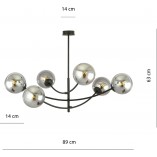Lampa sufitowa Hunter VI - szklane kule, 89cm | Emibig