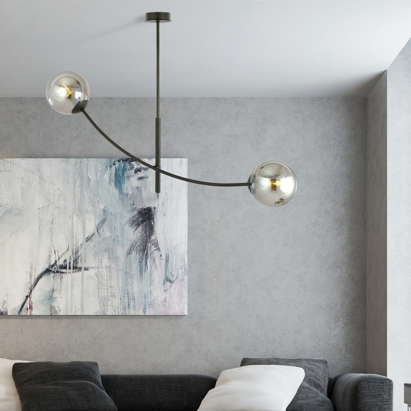 Lampa sufitowa Hunter II Emibig | Szklane kule, grafit/czarny