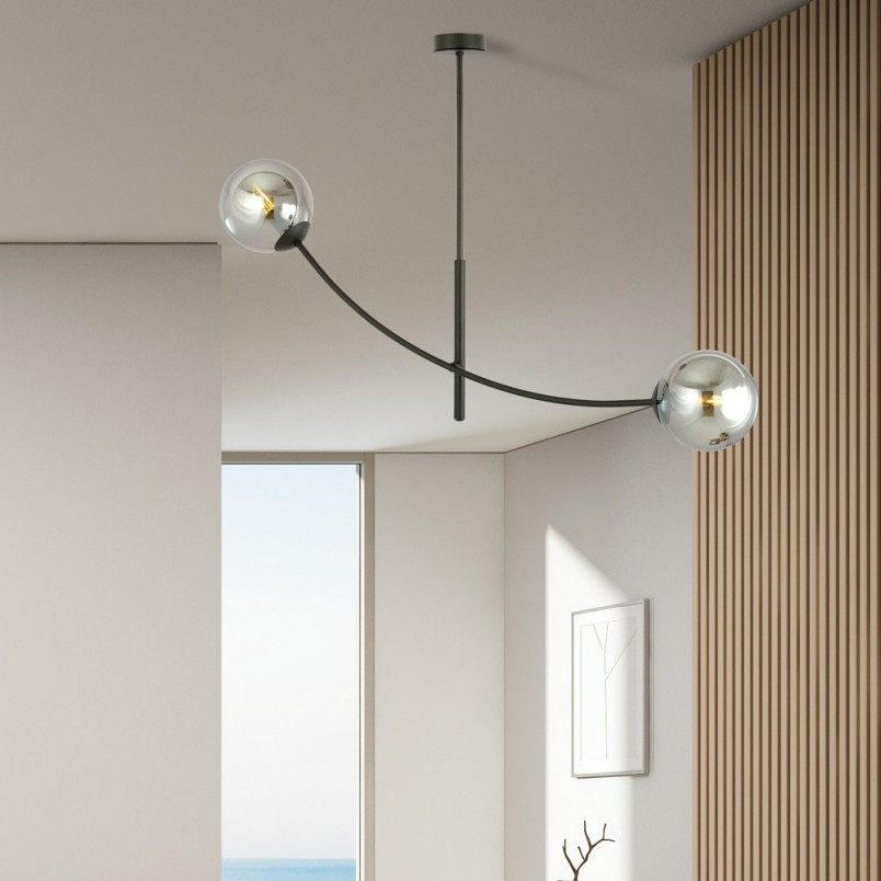 Lampa sufitowa Hunter II Emibig | Szklane kule, grafit/czarny