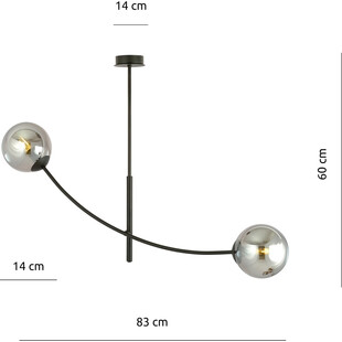 Lampa sufitowa Hunter II Emibig | Szklane kule, grafit/czarny