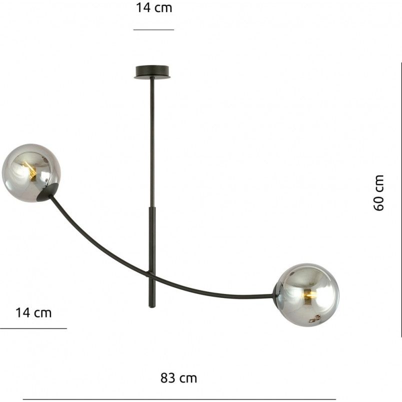 Lampa sufitowa Hunter II Emibig | Szklane kule, grafit/czarny
