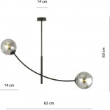 Lampa sufitowa Hunter II Emibig | Szklane kule, grafit/czarny