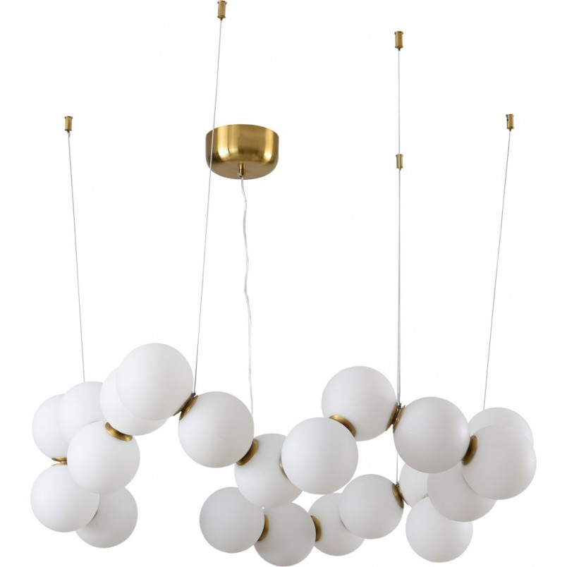 Lampa wisząca Coralli - designerski żyrandol z białymi kulami | Step