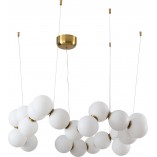 Lampa wisząca Coralli - designerski żyrandol z białymi kulami | Step